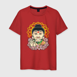 Будда среди цветов – Мужская футболка хлопок с принтом купить со скидкой в -20%