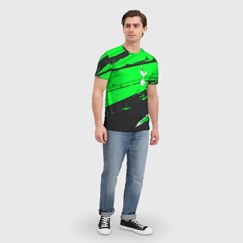 Мужская футболка 3D с принтом Tottenham sport green, вид сбоку #3
