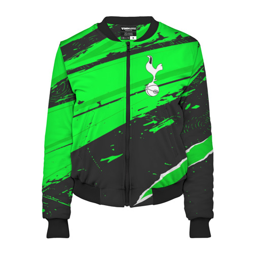 Женский бомбер 3D Tottenham sport green, цвет черный