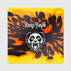 Магнит виниловый Квадрат Deep Purple рок панда и огонь