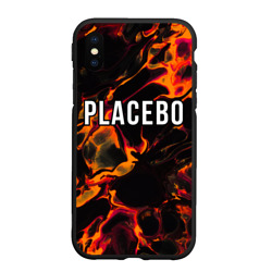 Чехол для iPhone XS Max матовый Placebo red lava