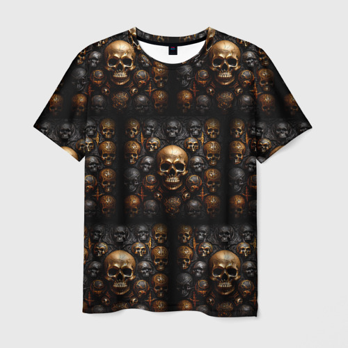 Мужская футболка 3D Склеп с черепами, цвет 3D печать