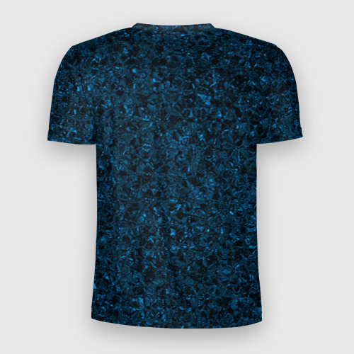 Мужская футболка 3D Slim с принтом Тёмный синий текстура, вид сзади #1