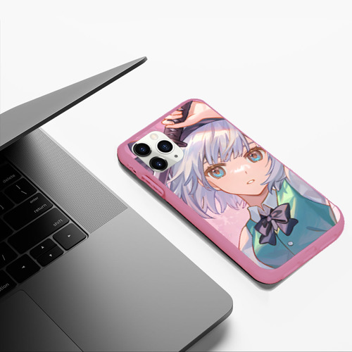 Чехол для iPhone 11 Pro Max матовый Touhou Project Youmu Konpaku мило, цвет малиновый - фото 5