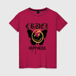 Жестокое счастье – Женская футболка хлопок с принтом купить