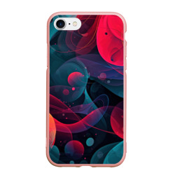 Синие и розовые лепестки абстракции – Чехол для iPhone 7/8 матовый с принтом купить