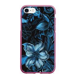 Синие цветы абстракции – Чехол для iPhone 7/8 матовый с принтом купить