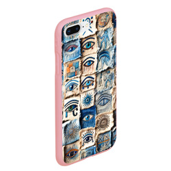 Чехол для iPhone 7Plus/8 Plus матовый Глаза на пэчворк дениме - фото 2