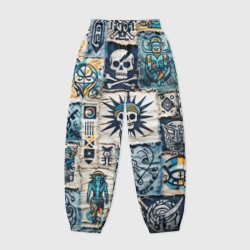 Женские джоггеры оверсайз 3D Пэчворк деним с пиратами