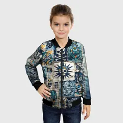 Детский бомбер 3D Пэчворк деним с пиратами - фото 2