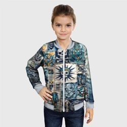 Детский бомбер 3D Пэчворк деним с пиратами - фото 2