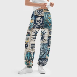 Женские джоггеры оверсайз 3D Пэчворк деним с пиратами - фото 2