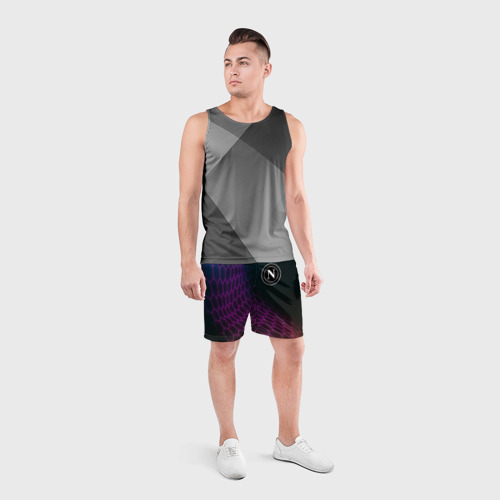 Мужские шорты спортивные Napoli футбольная сетка, цвет 3D печать - фото 4