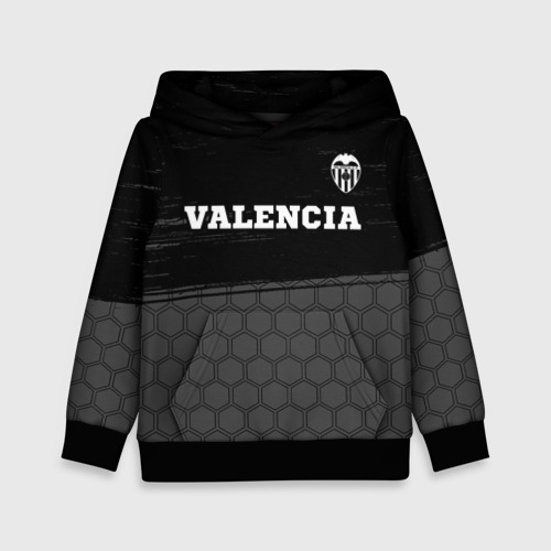 Детская толстовка 3D Valencia sport на темном фоне посередине, цвет черный