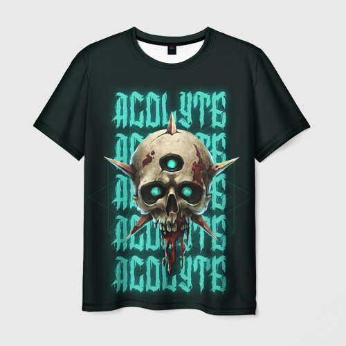 Мужская футболка с принтом Acolyte - Last Epoch skull, вид спереди №1
