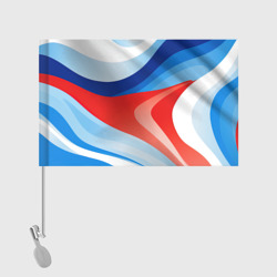 Флаг с принтом Абстрактные геометрические плавные линии минимализм для любого человека, вид спереди №2. Цвет основы: белый