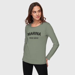 Женский лонгслив хлопок Marina never alone - motto - фото 2