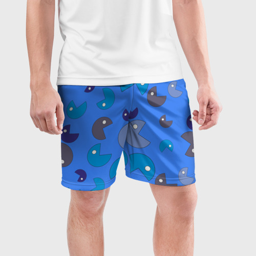 Мужские шорты спортивные Кусака ПакМан паттерн, цвет 3D печать - фото 3