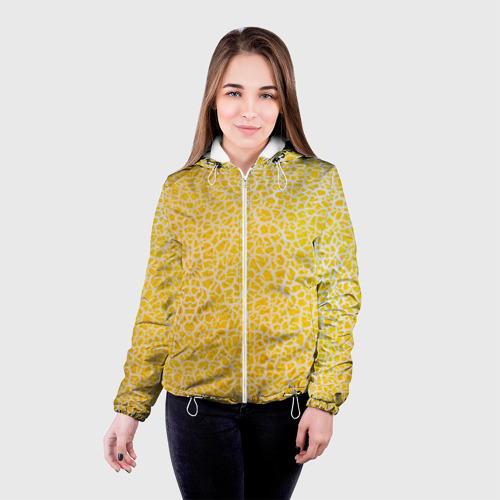 Женская куртка 3D с принтом Дыня текстура, фото на моделе #1