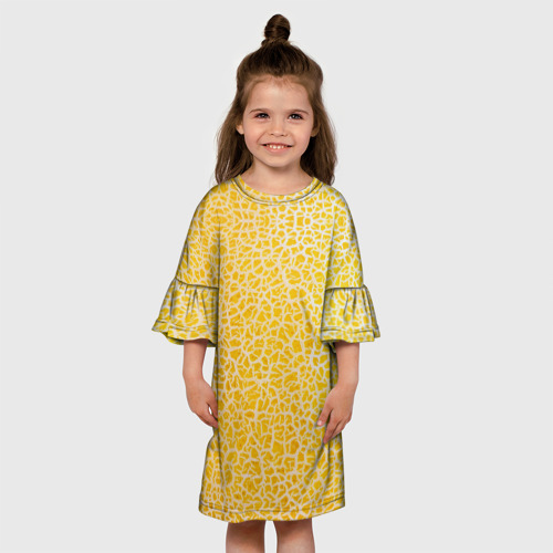Детское платье 3D с принтом Дыня текстура, вид сбоку #3