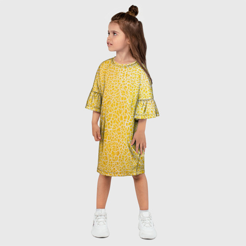 Детское платье 3D с принтом Дыня текстура, фото на моделе #1