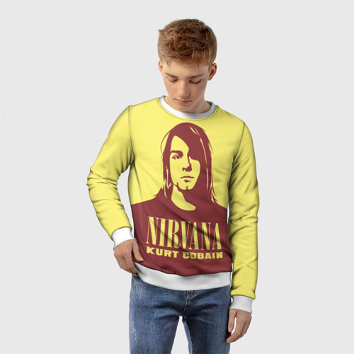 Детский свитшот 3D Kurt Cobain Nirvana, цвет 3D печать - фото 3