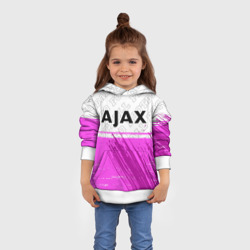Толстовка с принтом Ajax pro football посередине для ребенка, вид на модели спереди №3. Цвет основы: белый