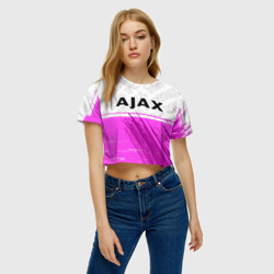 Женская футболка Crop-top 3D Ajax pro football посередине - фото 2