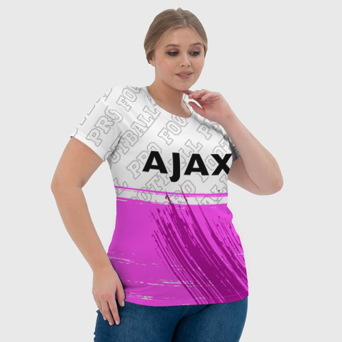 Женская футболка 3D Ajax pro football посередине, цвет 3D печать - фото 6