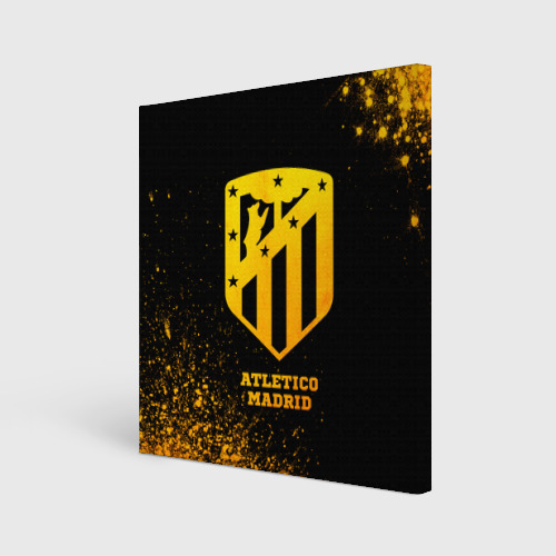 Холст квадратный Atletico Madrid - gold gradient, цвет 3D печать