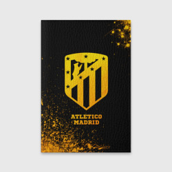 Обложка для паспорта матовая кожа Atletico Madrid - gold gradient