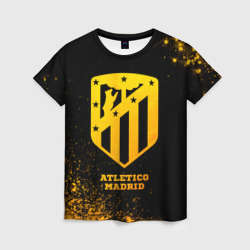 Женская футболка 3D Atletico Madrid - gold gradient