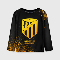 Детский лонгслив 3D Atletico Madrid - gold gradient