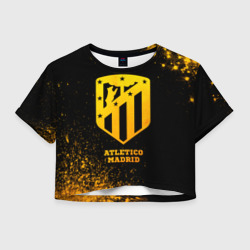 Женская футболка Crop-top 3D Atletico Madrid - gold gradient