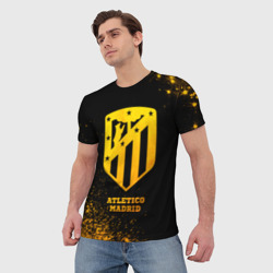 Мужская футболка 3D Atletico Madrid - gold gradient - фото 2