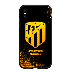 Чехол для iPhone XS Max матовый Atletico Madrid - gold gradient