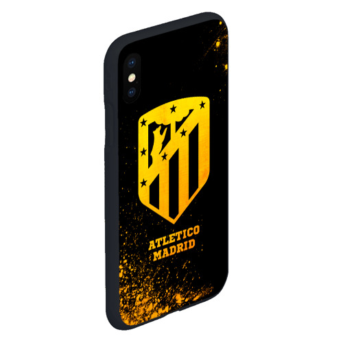 Чехол для iPhone XS Max матовый Atletico Madrid - gold gradient - фото 3