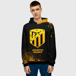 Мужская толстовка 3D Atletico Madrid - gold gradient - фото 2