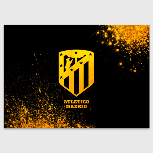 Поздравительная открытка Atletico Madrid - gold gradient, цвет белый