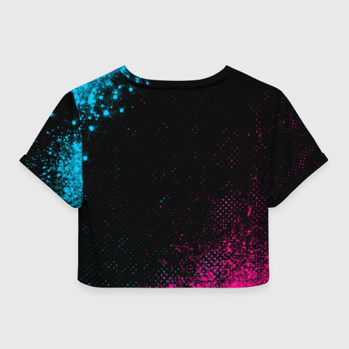 Женская футболка Crop-top 3D West Ham - neon gradient, цвет 3D печать - фото 2