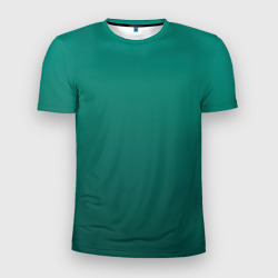 Градиент нефритовый зелёный – Мужская футболка 3D Slim с принтом купить со скидкой в -9%