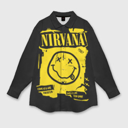 Мужская рубашка oversize 3D Nirvana - смайлик