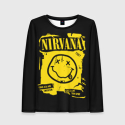 Женский лонгслив 3D Nirvana - смайлик