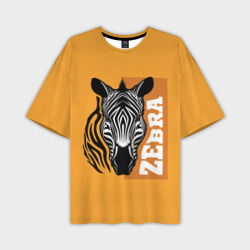 Мужская футболка oversize 3D Zebra head