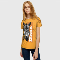 Женская футболка 3D Zebra head - фото 2