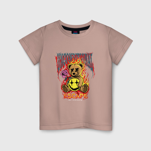 Детская футболка хлопок Безусловный побег, цвет пыльно-розовый