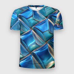 Мужская футболка 3D Slim Объемная стеклянная мозаика