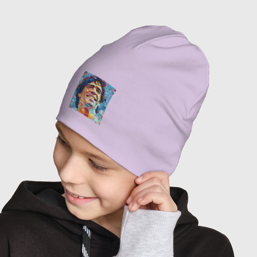Детская шапка демисезонная Легенда футболист диего марадона, цвет лаванда - фото 4