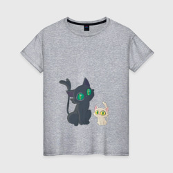 Женская футболка хлопок Судзумэ закрывающая двери Дайдзин кот