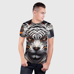Мужская футболка 3D Slim Абстракция: тигр - фото 2